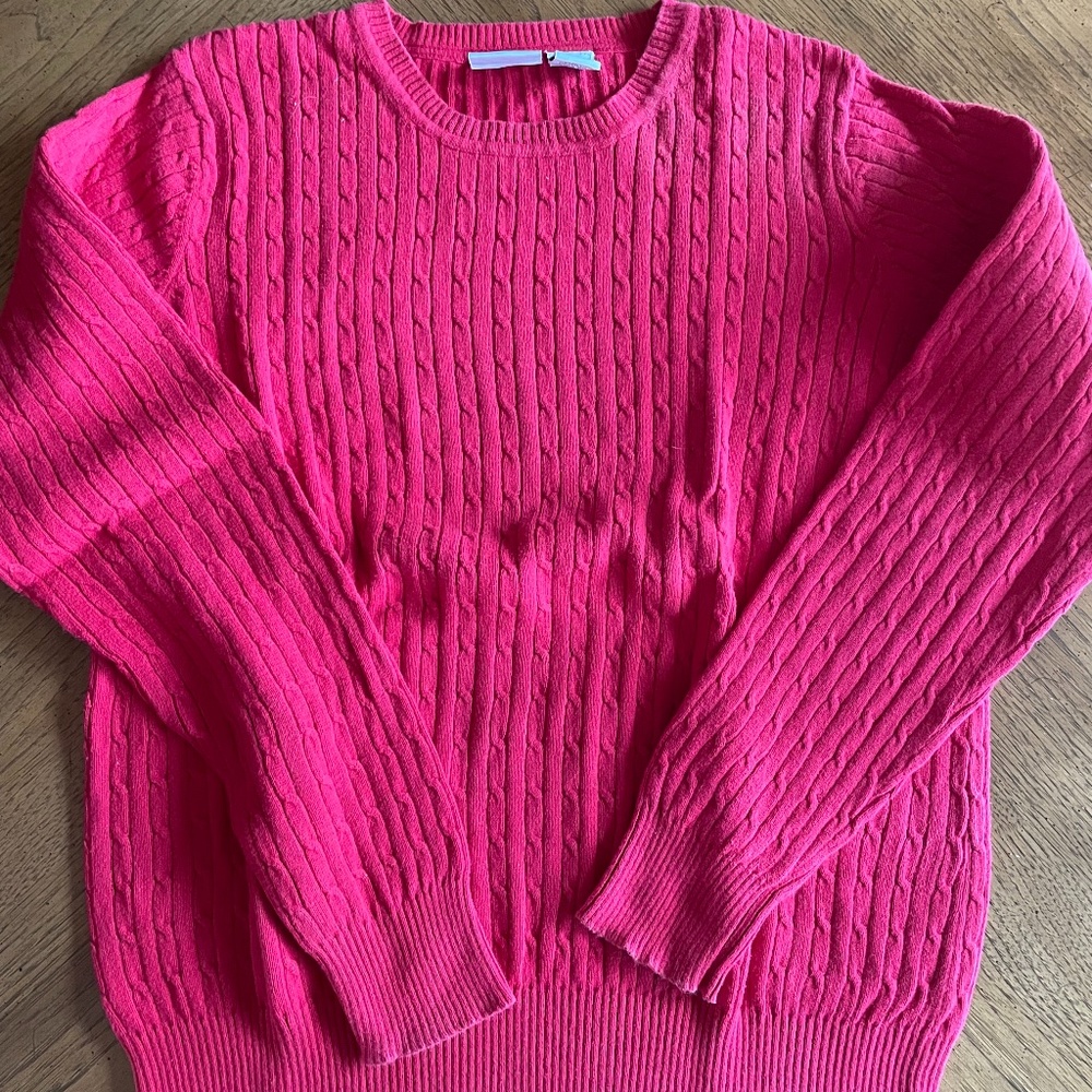 Red large kim rogers knitted sweater